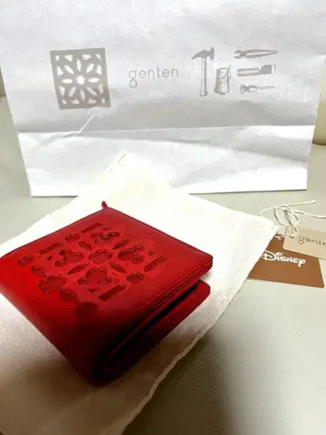 genten 트윙클 컷워크 2단 접이식 지갑* 디즈니