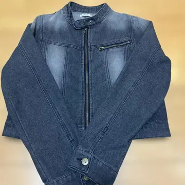 다크 데님 스탠드 카라 자켓