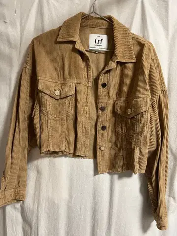 trf 베이지 코듀로이 크롭 자켓