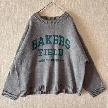 SMILE LAND/빅 사이즈 그레이 로고 스웨터 3L~4L