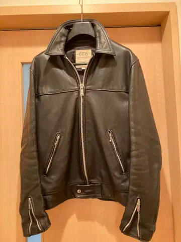 666 가죽 의류 블랙 라이더 자켓 38