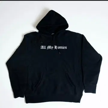 All My Homies 자수 후드티 블랙 XXL