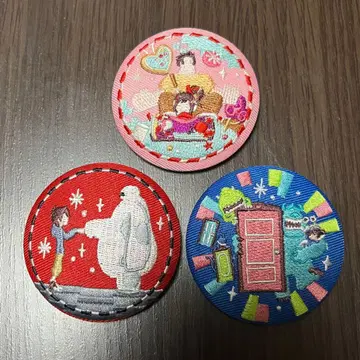 디즈니 자수 캔뱃지 3종 세트
