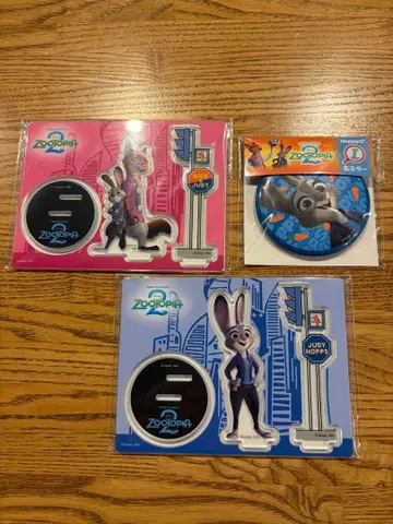 주토피아 1번 복권 아크릴 스탠드 프롭스 캔 거울 3종 세트