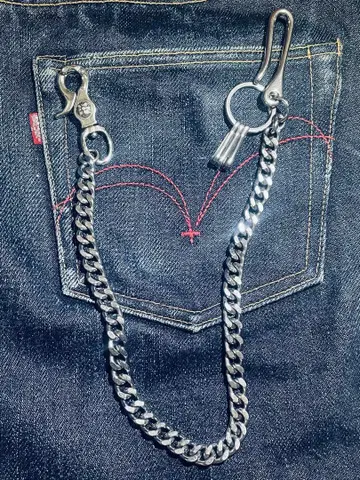 빈티지 가공 '놋쇠 & 스테인리스' 키헤이 지갑 체인