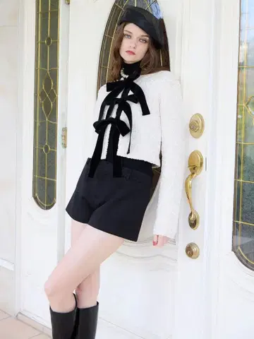 EIMY ISTOIRE 프론트 리본 니트탑