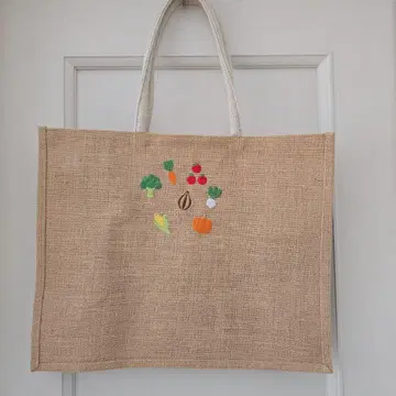 무인양품 채소 자수 주트 마이백