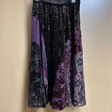 nonnondorl 벨로아 꽃무늬 레이스 스커트