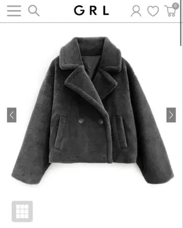GRL 숏 기장 보아 자켓[fo2039] 차콜