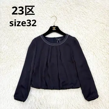 새상품 23구 블라우스 사이즈 32 작은 체구용 네이비 출퇴근용 깔끔한