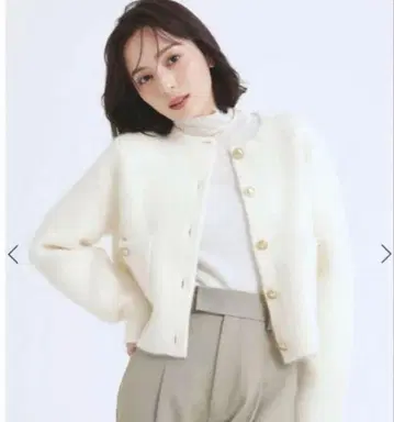 anuans 라쿤 블렌드 노카라 니트 자켓