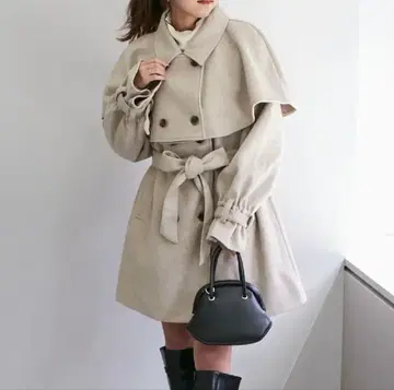 OLIVE des OLIVE 케이프 부착 2WAY 하프 코트