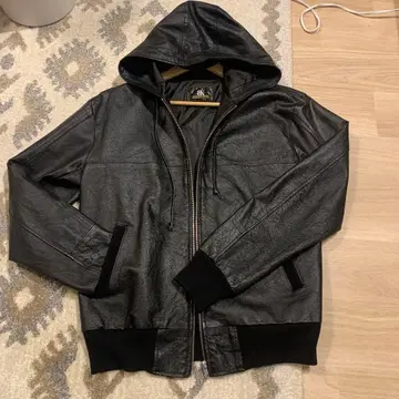 천연 가죽 집업 자켓