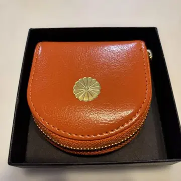 황궁 지갑 동전 지갑 국화 문양 코인 케이스 오렌지 컬러