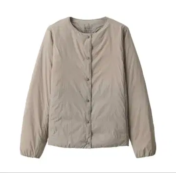 무인양품 경량 다운 포켓터블 노카라 자켓 라이트 베이지 XL