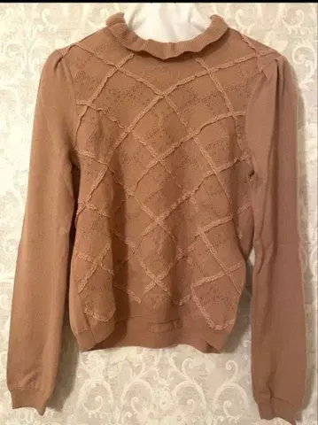 레드 발렌티노 레이스 니트 핑크 베이지