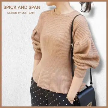 SPICK AND SPAN 마톤 슬리브 페플럼 풀오버 니트 [ 224