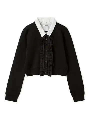 SNIDEL 프릴 니트 가디건 블랙 새상품 예약 완판