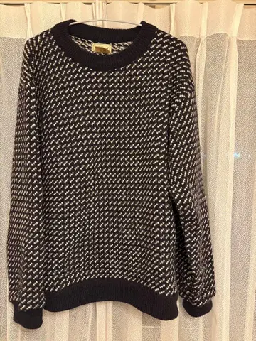 L.L.Bean 네이비 화이트 버즈 아이 니트 80s