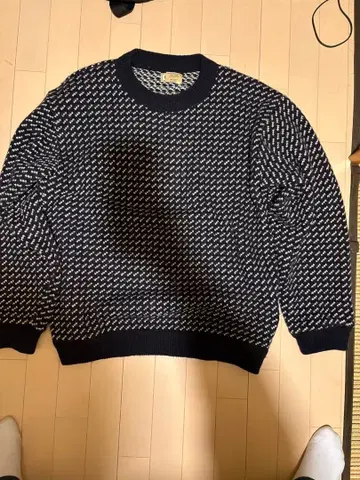 L.L.Bean 네이비 화이트 버즈 아이 니트 80s