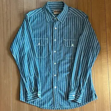 CAMCO 레일로드 스트라이프 셔츠 코튼 샴브레이 긴팔 셔츠