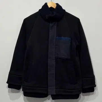 새상품급 블루블루 자수 인디고 데님 헤비 맨투맨 리브 자켓 S