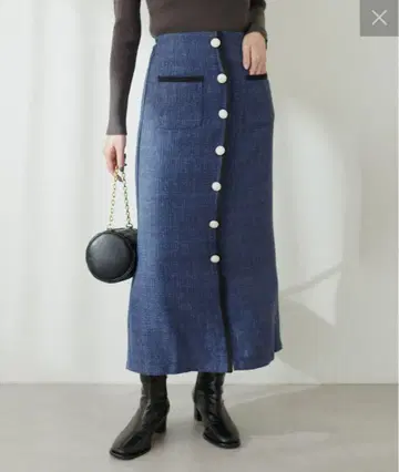 새상품 natural couture 블레이드 테이프 사용 트위드 스커트