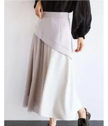 야마다야 MIREPOIX 플레어 스커트 그레이 화이트