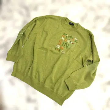 먼싱웨어 골프웨어 올리브 그린 크루넥 스웨터