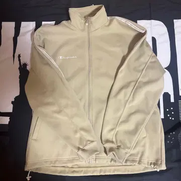 Champion 베이지 하이넥 트랙 자켓
