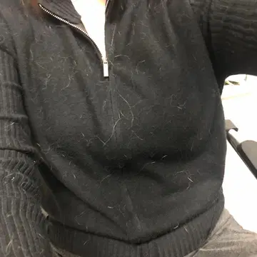 블랙 집업 니트 스웨터