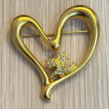 [새상품급 귀여운] 그레이지 하트 골드 브로치