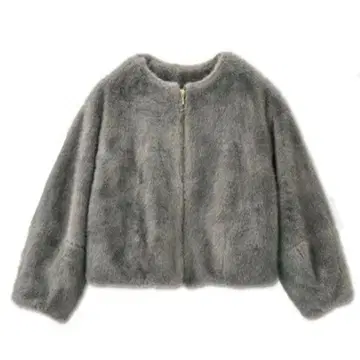 인조 모피 자켓 블루종 노카라 여성용 보아 시마무라