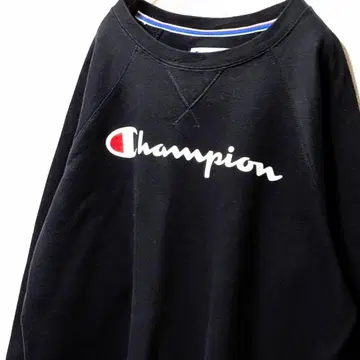 챔피온 Champion 로고 맨투맨 트레이닝복 블랙 L