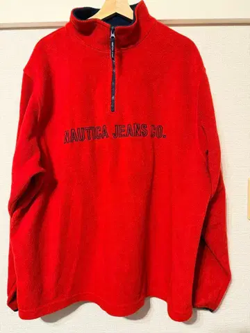NAUTICA JEANS CO. 레드 하프 지퍼 트레이닝복
