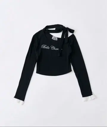 올리브 데 올리브 큐빅 로고 리본 티셔츠