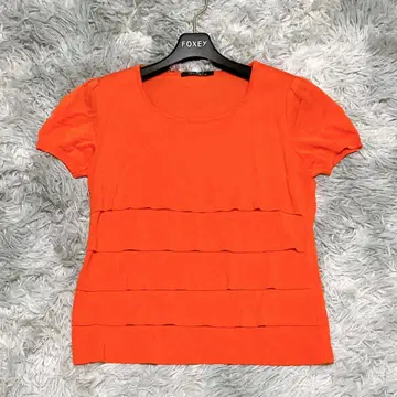 마담 조콘다 38 반팔 니트 티어드 오렌지 출퇴근 일본제 레이온