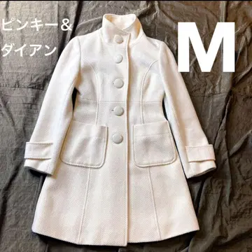 핑키&다이앤 화이트 코트 큰 버튼 A라인