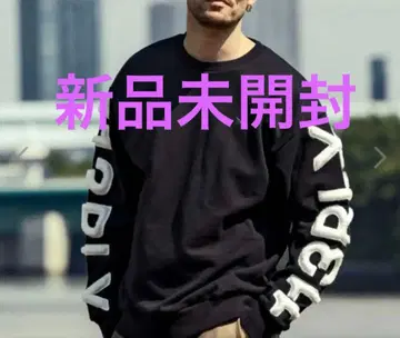 1PIU1UGUALE3 RELAX 퍼 아플리케 맨투맨 블랙