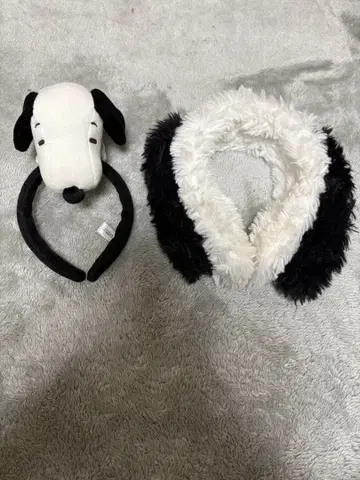 스누피 귀 포함 머리띠 2개 세트