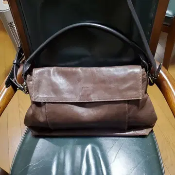 겐텐 천연 가죽 숄더백 다크 브라운 2way