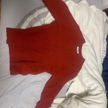 오렌지 케이블 니트 스웨터