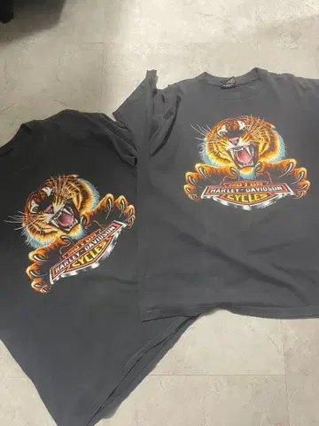 레어! 90s 빈티지 할리T셔츠 (타이거)