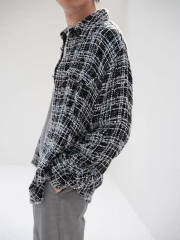 AURALEE HOMESPUN TWEED SHIRTS BLOUSON