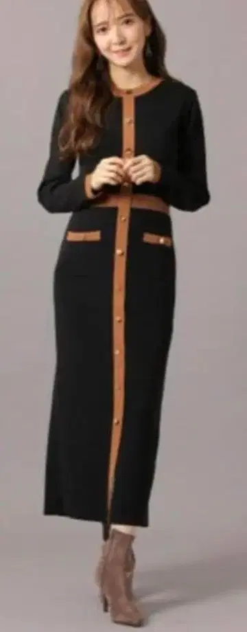 완판템 성인 여성 Andemiu 안데뮤 I라인 니트 원피스