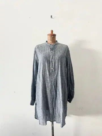 [새상품급] 45R 거즈 헨리넥 셔츠 샴브레이 인디고