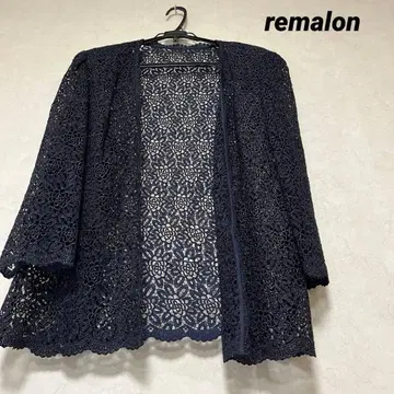 remalon 네이비 레이스 가디건 라메 믹스
