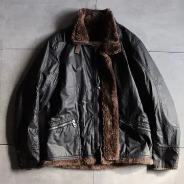 00s archive 퍼 플라이트 자켓 블랙 컬러 테크 noill