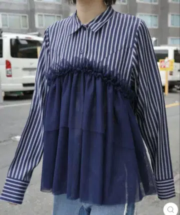 POPPY 스트라이프 프릴 셔츠