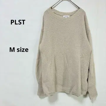 PLST 플라스테 니트 M 그레이지 퍼프 슬리브 모헤어 혼방 무지